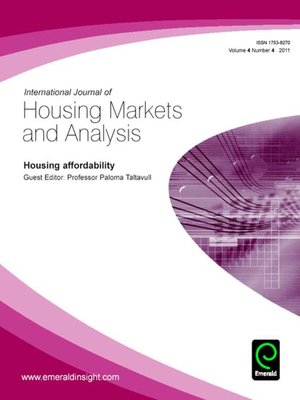 cover image of International Journal of Housing Markets and Analysis, Volume 4, Issue 4